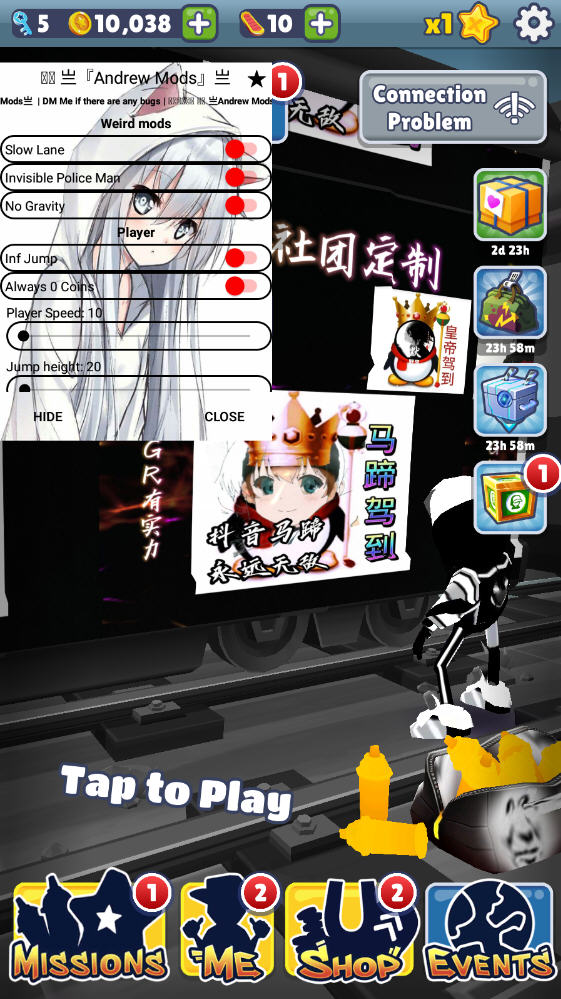 地铁跑酷万次郎版本内置菜单版游戏