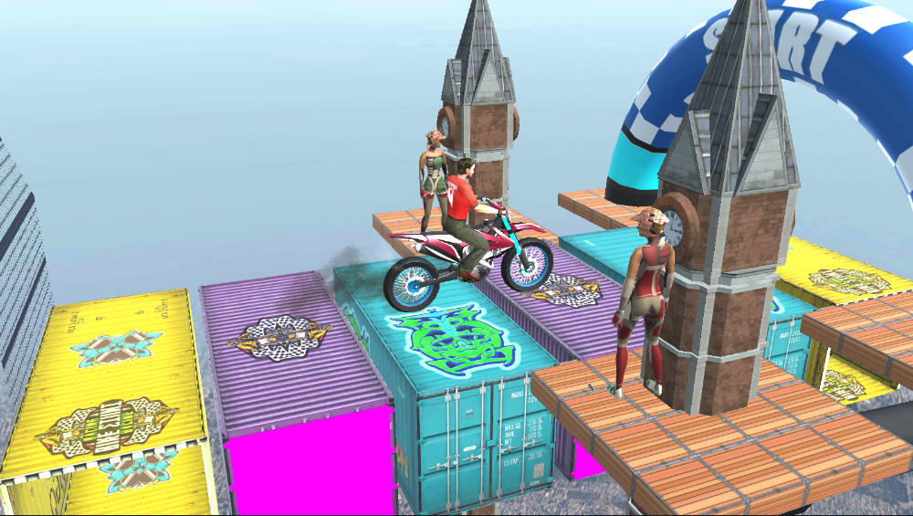 疯狂的自行车赛车特技游戏去广告版