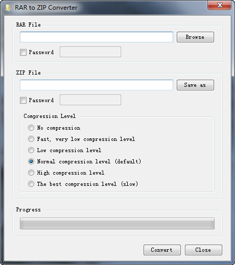 RAR to ZIP Converter 1.0.0.0(图2)