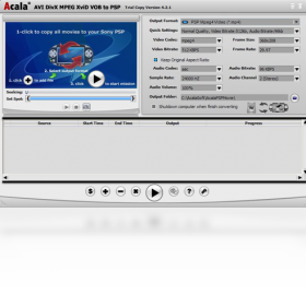 AcalaAVIDivXMPEGXviDVOBtoPSP