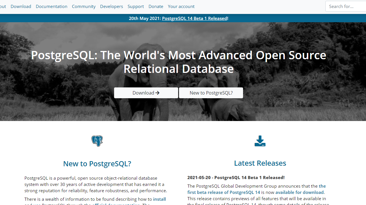 PostgreSQL官网最新