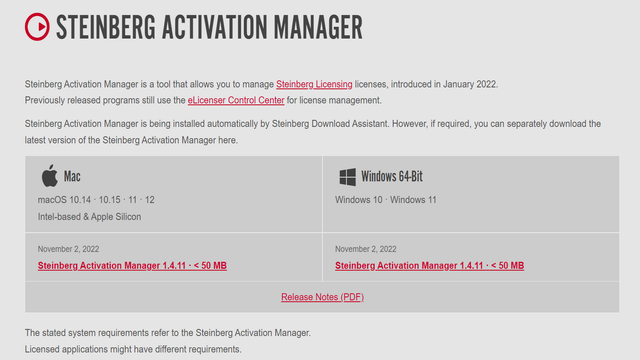Steinberg Activation Manager