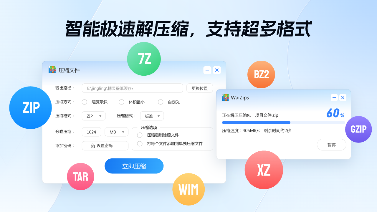 WaiZips-免费压缩解压软件