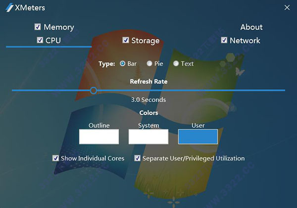 XMeters(任务栏硬件监视工具) V1.0.103.0官方版