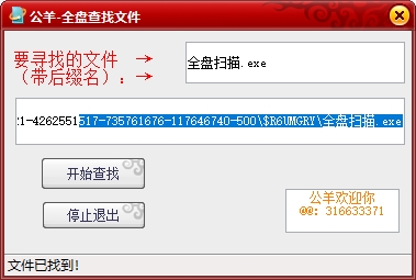 公羊全盘查找文件 v1.0绿色版